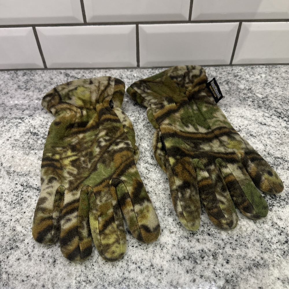Dark Green Camouflage Thermal Windproof Gloves Camo Size M NEW Hunting Winter